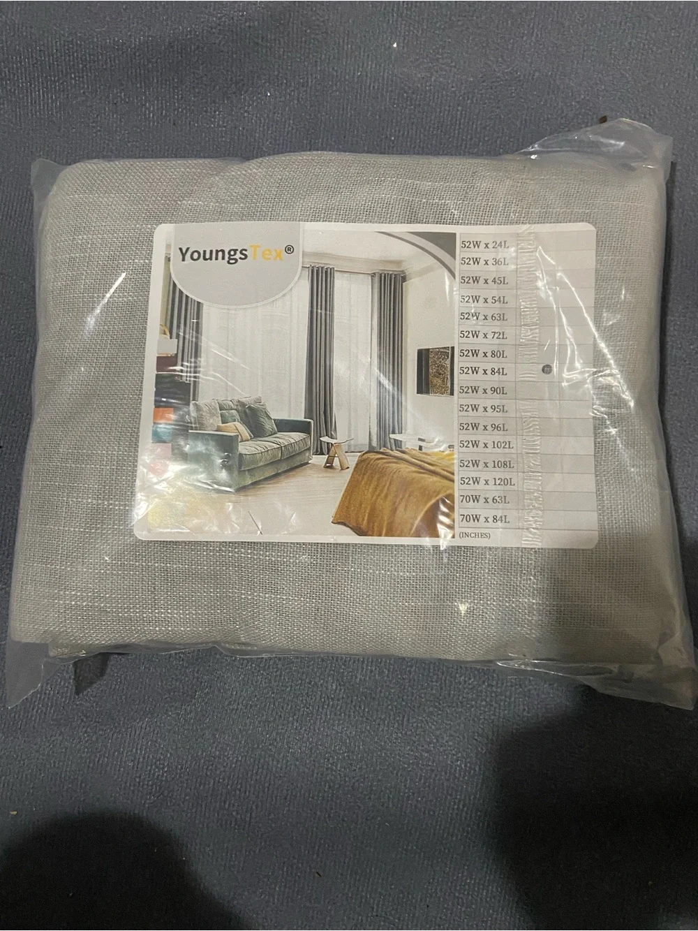 Youngstex Linen Curtains 2 Panels 52 W X 84 L Gray
